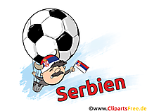 Fussball Plakat zum Drucken mit Schriftzug Serbien
