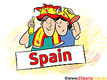 Spanische Sportfans, Sportzuschauer Clipart