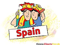 Spanische Sportfans, Sportzuschauer Clipart