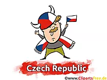 Cartoon Illustration Fussball Tschechien