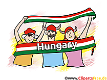 Ungarische Sportfans, Sportzuschauer Clipart