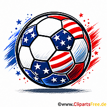 Ball mit USA-Motiven Fussball-Clipart kostenlos