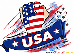 Faust mit USA-Flagge Clipart gratis