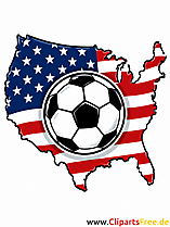 Fussball im Hintergrund USA-Karte Clipart