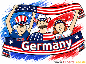 USA Sportfans im Stadion - Fussball Clip Art