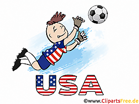 USA Torwart fliegt zum Ball - Fussballcliparts