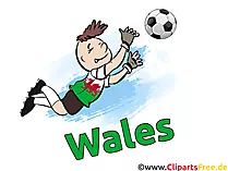 Cartoon Torwart Wales gratis