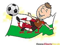 Fussballspieler Wales Cartoon-Clipart gratis