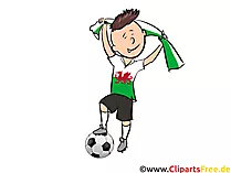 Kind spielt Fussball Clipart-Bild Wales
