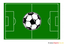 Fussballfeld mit Ball Clipart