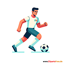 Fußballspieler dribbelt Ball Clipart - Bilder zum Thema Fußball