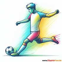 Fußballstürmer im Cartoonstyle Clipart - Bilder zum Thema Fußball
