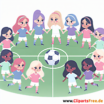 Fußballspiel für Mädchen Clipart - Bilder zum Thema Fußball