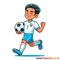 Fußballspieler freut sich Clipart - Bilder zum Thema Fußball