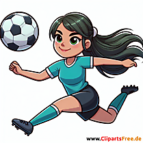 Fußballspieler schießt den Ball mit dem Kopf Clipart - Bilder zum Thema Fußball