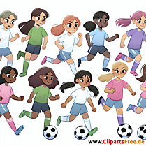 Fußballtraining für Mädchen Clipart - Bilder zum Thema Fußball