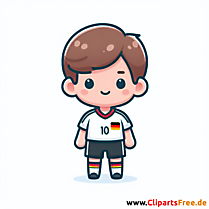 Junge im Fussballtrikot der Deutschen Mannschaft Clipart - Bilder zum Thema Fußball