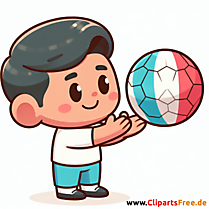 Junge nimmt den Ball an Clipart - Bilder zum Thema Fußball
