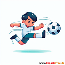Junge schießt den Ball im Fussball Clipart - Bilder zum Thema Fußball