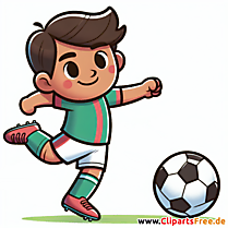 Junge schießt Eckball im Fußball Clipart - Bilder zum Thema Fußball