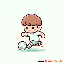 Junge spielt als Mittelfeld im Fußball Clipart - Bilder zum Thema Fußball