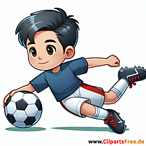 Junge spielt Fussball Clipart - Bilder zum Thema Fußball