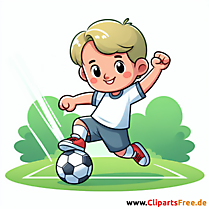 Junge spielt Fußball Clipart - Bilder zum Thema Kinderfußball