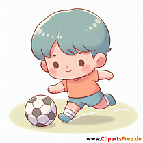Kind spielt Fußball als Verteidiger Clipart - Bilder zum Thema Fußball