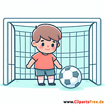Kind steht im Fußballtor Clipart - Bilder zum Thema Fußball