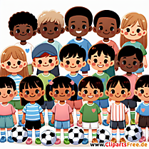 Kinderfußballmannschaft Clip Art - Bilder zum Thema Fußball
