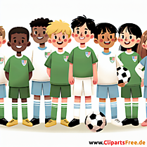 Kinderfußballmannschaft Clipart - Bilder zum Thema Fußball