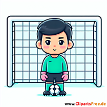 Kindertorwart steht im Tor Clipart - Bilder zum Thema Fußball