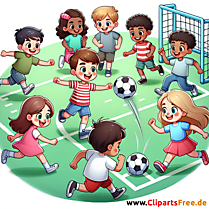 Kindertraining Clipart - Bilder zum Thema Fußball