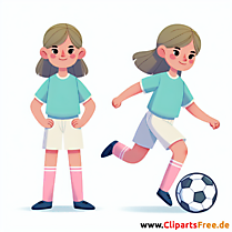 Mädchen als Fußballspieler Clipart - Bilder zum Thema Fußball