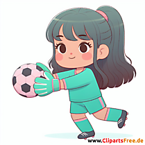 Mädchen als Fußballtorwart Clipart - Bilder zum Thema Fußball