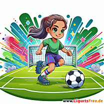 Mädchen auf dem Fußballfeld Clipart - Bilder zum Thema Kinderfußball
