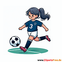 Mädchen im Trikot als Torjäger Clipart - Bilder zum Thema Fußball