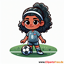 Mädchen im Trikot im Fußballtraining Clipart - Bilder zum Thema Fußball