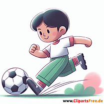 Mädchen schießt den Ball im Fussball Clipart - Bilder zum Thema Fußball