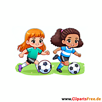 Mädchen spielen Fussball im Training