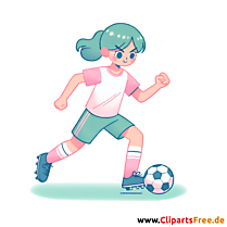 Mädchen spielt Fußball als Verteidiger Clipart - Bilder zum Thema Fußball