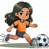 Mädchen spielt Fußball Clipart - Bilder zum Thema Kinderfußball