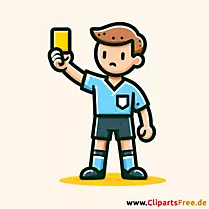 Schiedsrichter zeigt gelbe Karte Clipart - Bilder zum Thema Fußball