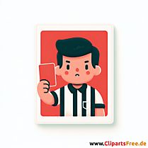 Schiedsrichter zeigt rote Karte Clipart - Bilder zum Thema Fußball