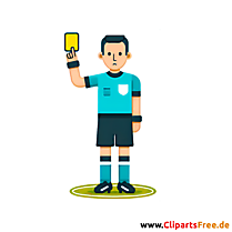 Schiri zeigt gelbe Karte Clipart - Bilder zum Thema Fußball