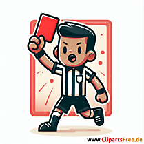 Schiri zeigt rote Karte Clipart - Bilder zum Thema Fußball