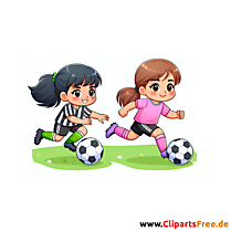 Zwei Mädchen auf dem Fußballfeld