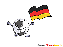Maskottchen Fussball mit Fahne Deutschland Bild-Clipart