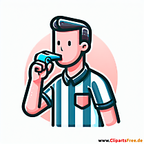 Schiri pfeift Clipart - Bilder zum Thema Fußball