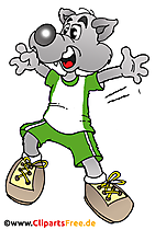 Wolf Maskottchen Clipart, Comic, Bild